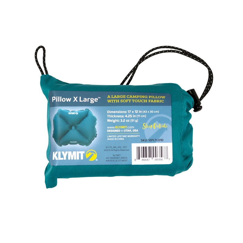 KLYMIT Klymit 12PLTL01D Pillow, 17 in L, 12 in W, XL, 75D Polyester, Teal APPLIANCES & ELECTRONICS KLYMIT