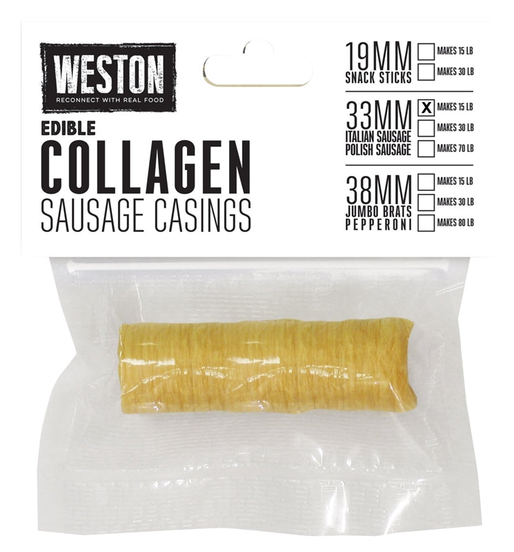 WESTON PRODUCTS Weston 19-0112-W Collagen Sausage Casing Vacuum Bag, Specifications: 15 lb Yield, Clear APPLIANCES & ELECTRONICS WESTON PRODUCTS