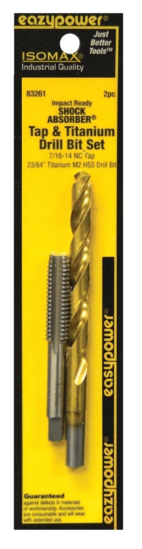 EAZYPOWER Eazypower 83261 Tap and Drill Set, 7/16-14 Thread, Titanium TOOLS EAZYPOWER