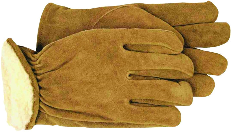 BOSS MFG Boss 4176M Gloves, Men's, M, Keystone Thumb, Open, Shirred Elastic Back Cuff, Cowhide Leather, Brown CLOTHING, FOOTWEAR & SAFETY GEAR BOSS MFG   