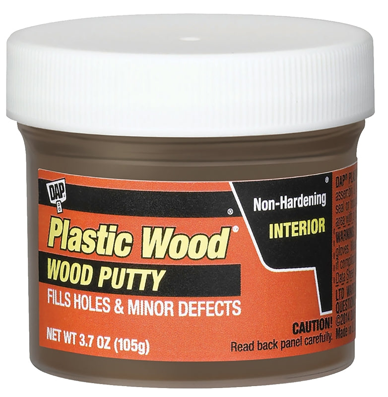 DAP DAP 7079821255 Wood Putty, Solid, Mild, Pleasant, Dark Walnut, 3.7 oz, Tub PAINT DAP
