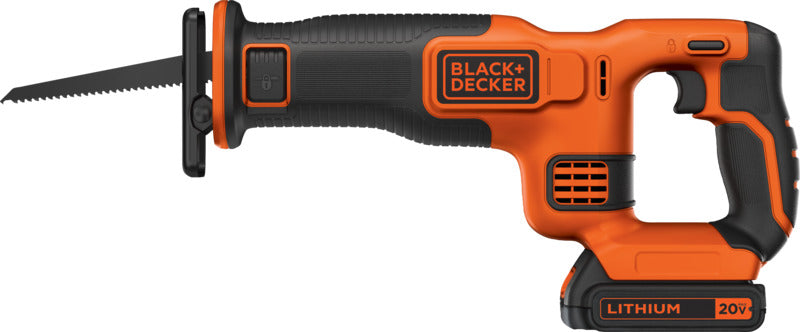 BLACK+DECKER Black+Decker BDCR20C Reciprocating Saw Kit, Battery Included, 20 V, 1.5 Ah, 7/8 in L Stroke, 3000 spm TOOLS BLACK+DECKER   