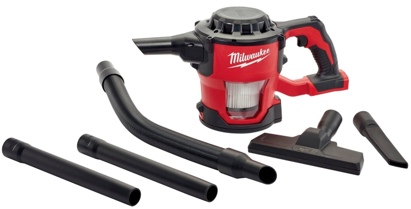 MILWAUKEE Milwaukee M18 0882-20 Compact Vacuum, 0.3 gal Vacuum, 40 cfm Air, 81 dB, 5 Ah, Black/Red Housing