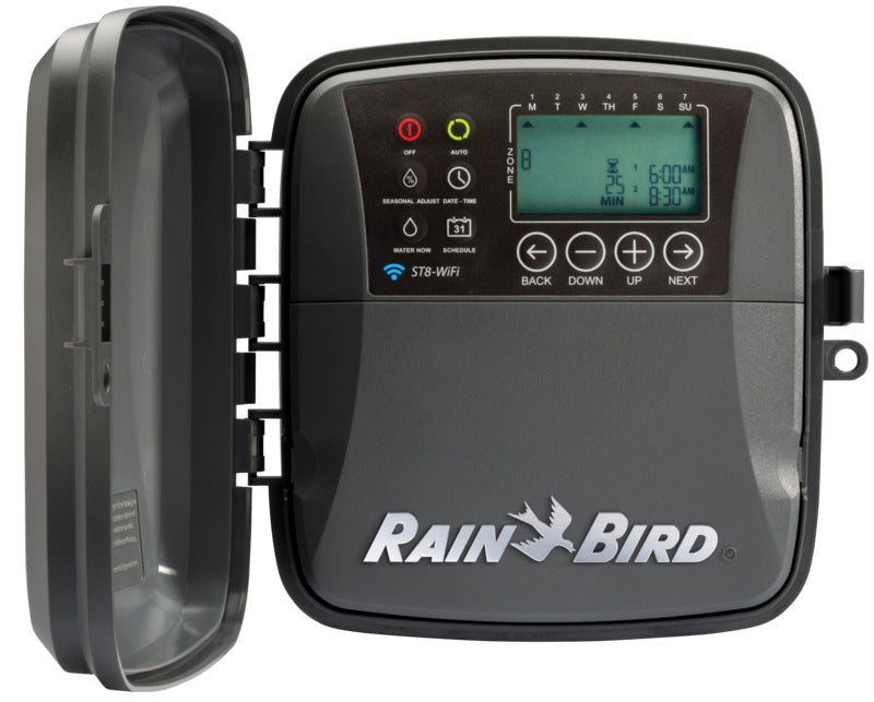 RAINBIRD Rain Bird ST8O-2.0 Irrigation Timer, 24/120 VAC, 8 -Zone, 6 -Program, Digital Display, Wall Mounting, Gray LAWN & GARDEN RAINBIRD   