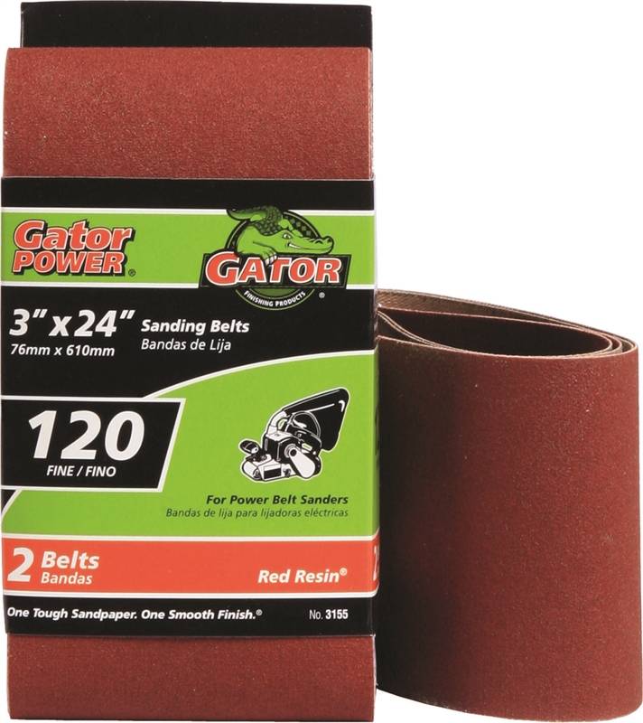 GATOR Gator 3155 Sanding Belt, 3 in W, 24 in L, 120 Grit, Fine, Aluminum Oxide Abrasive TOOLS GATOR   