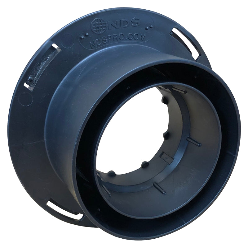 NDS NDS 1243 Universal Locking Outlet, 2-1/4 in H Dimensions, Styrene, Black PLUMBING, HEATING & VENTILATION NDS