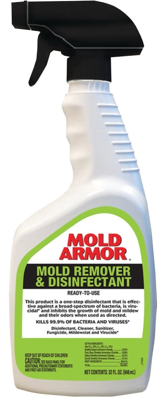 MOLD ARMOR Mold Armor FG552 Mold Remover and Disinfectant, 32 oz, Liquid, Benzaldehyde Organic, Clear CLEANING & JANITORIAL SUPPLIES MOLD ARMOR   