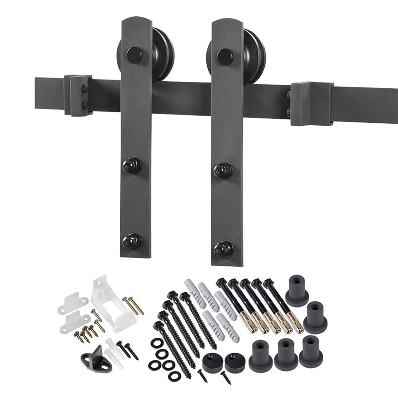RENIN Renin BD100K-07800-MB Straight Strap Barn Door Hardware Kit, 78-3/4 in L Track, Steel, Matte, Wall, For: Barn Door HARDWARE & FARM SUPPLIES RENIN