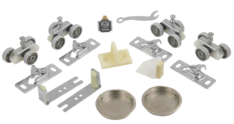RENIN Renin BP831BB-04800-AL Hardware and Track Set, 48 in L Track, Aluminum, For: 3/4 to 1-3/8 in THK Bypass Door