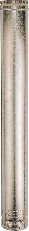 AMERICAN METAL AmeriVent 4E4 Type B Gas Vent Pipe, 4 in OD, 4 ft L, Galvanized Steel PLUMBING, HEATING & VENTILATION AMERICAN METAL