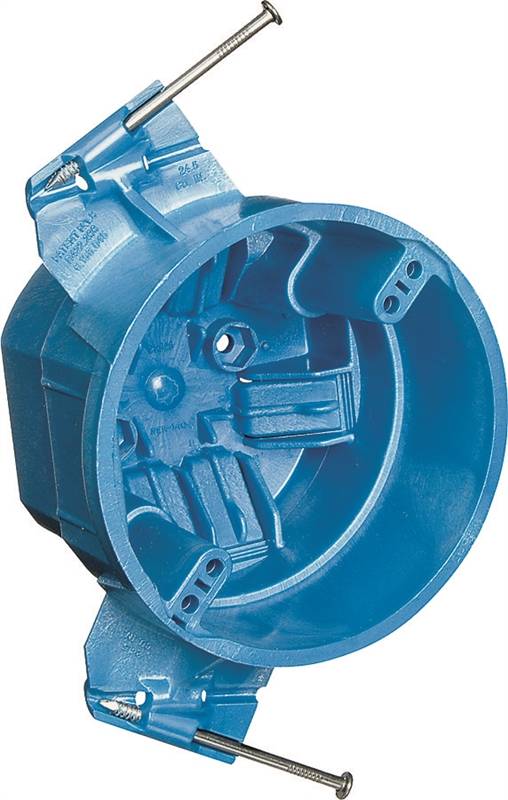 CARLON Carlon BH525A-UPC Ceiling Box, Bracket Mounting, 4 in W, 4 in D, 3 in H, 1-Gang, PVC, Blue ELECTRICAL CARLON