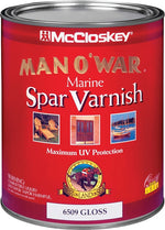 MCCLOSKEY McCloskey Man O' War 080.0006509.005 Marine Spar Varnish, Gloss, Clear, Liquid, 1 qt PAINT MCCLOSKEY