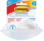 COMMAND Command BATH14-ES Bath Soap Dish, Plastic, Frosted HOUSEWARES COMMAND   