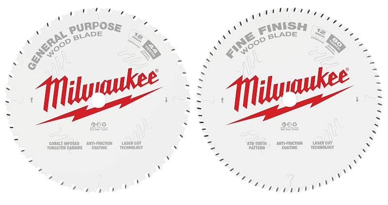 MILWAUKEE Milwaukee 48-40-1232 Circular Saw Blade, 12 in Dia, 1 in Arbor, 44, 80-Teeth, Carbide Cutting Edge TOOLS MILWAUKEE