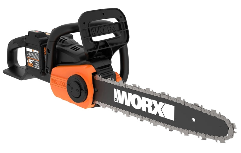 WORX WORX WG384 Auto-Tension Chainsaw, 40 V Battery, 14 in L Bar/Chain, 3/8 in Bar/Chain Pitch OUTDOOR LIVING & POWER EQUIPMENT WORX   