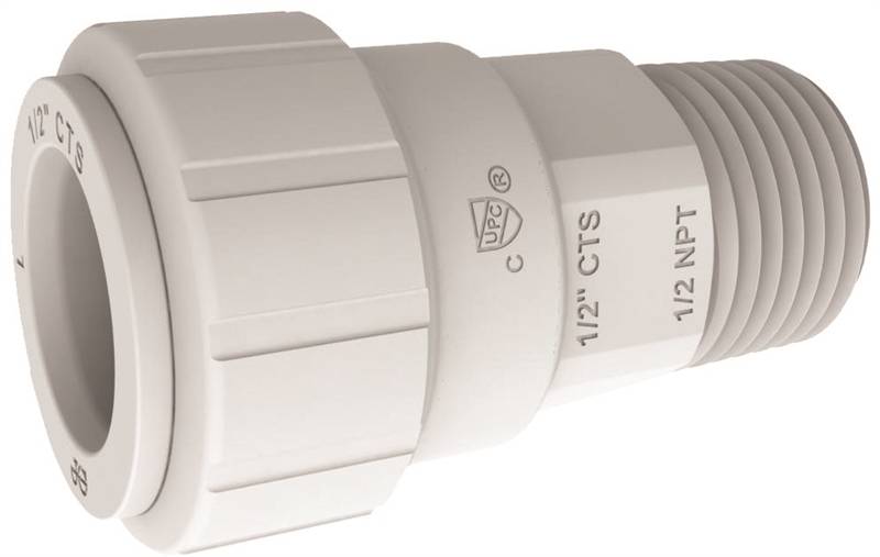 SHARKBITE John Guest PSEI012826P Pipe Connector, 3/4 in, CTS x NPT, Polysulfide PLUMBING, HEATING & VENTILATION SHARKBITE