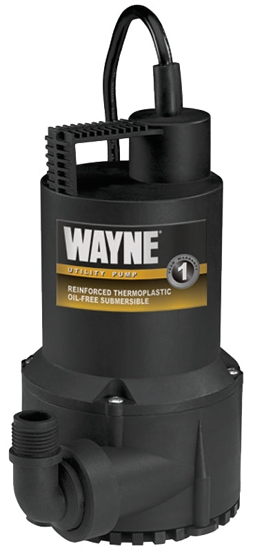 WAYNE Wayne RUP160 Portable Submersible Utility Pump, 1-Phase, 2.5 A, 120 V, 0.166 hp, 1-1/4 in Outlet, 3100 gph PLUMBING, HEATING & VENTILATION WAYNE