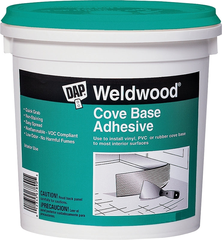 DAP DAP 25053 Cove Base Construction Adhesive, Off-White, 1 qt, Can PAINT DAP