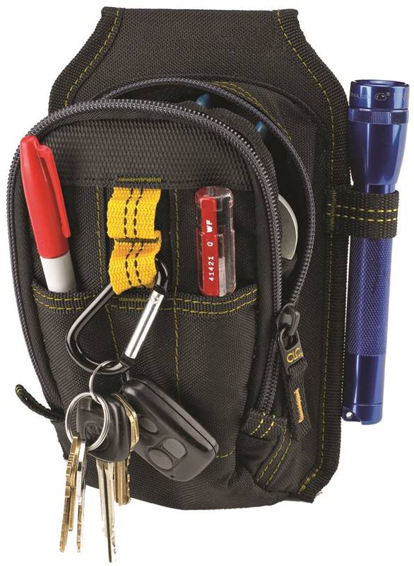 HULTAFORS CLC Tool Works Series 1504 Tool Pouch, 9-Pocket, Polyester, Black, 5-1/2 in W, 7-1/2 in H, 2 in D TOOLS HULTAFORS