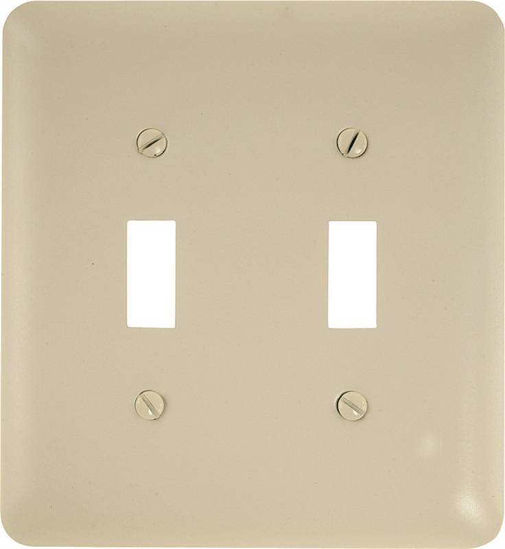 AMERELLE Amerelle 935TTAL Wallplate, 5 in L, 4-5/8 in W, 2 -Gang, Steel, Light Almond ELECTRICAL AMERELLE