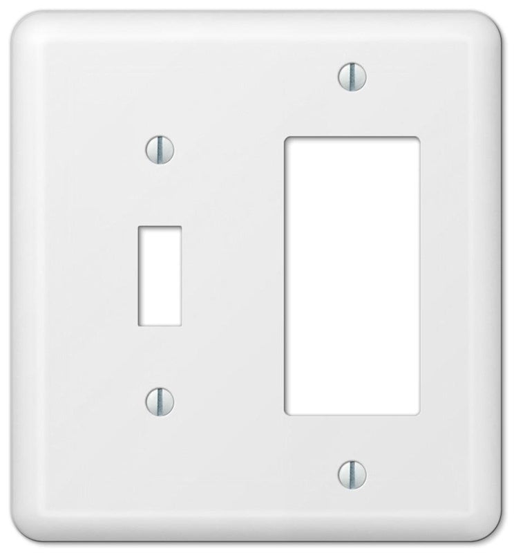 AMERELLE Amerelle 935TRW Wallplate, 5 in L, 4-5/8 in W, 2 -Gang, Steel, White, Wall Mounting ELECTRICAL AMERELLE