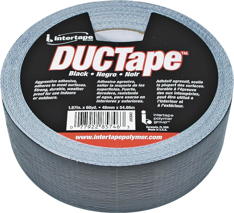 INTERTAPE POLYMER IPG 20C-BK2 Duct Tape, 60 yd L, 1.88 in W, Polyethylene-Coated Cloth Backing, Black PAINT INTERTAPE POLYMER