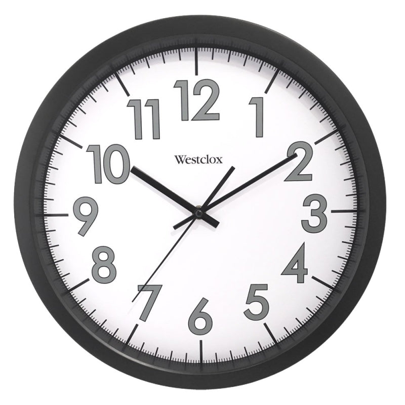 WESTCLOX Westclox 32067 Clock, Round, Black Frame, Plastic Clock Face, Analog HOUSEWARES WESTCLOX   