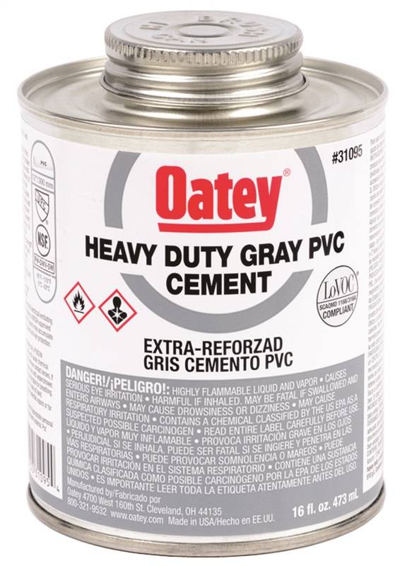 OATEY Oatey 31094 Heavy-Duty Medium Set Cement, 8 oz Can, Liquid, Gray PLUMBING, HEATING & VENTILATION OATEY