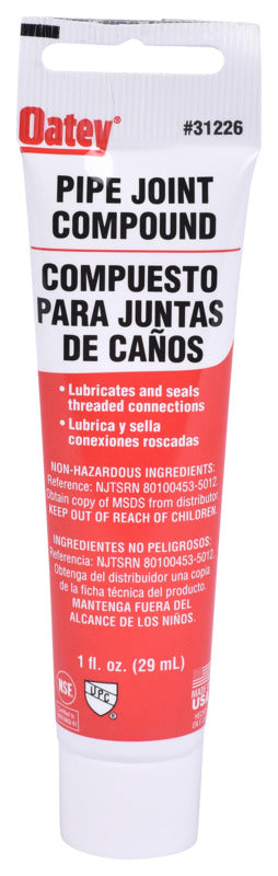 OATEY Oatey 31226 Pipe Joint Compound, 1 oz Tube, Liquid, Paste, Gray