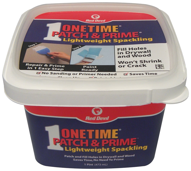 RED DEVIL Red Devil Patch & Prime 0540 Lightweight Spackling, Latex, Oil Base, White, 1 pt Tub