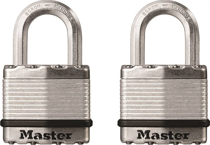 MASTER LOCK Master Lock Magnum Series M1XT Padlock, Keyed Alike Key, 5/16 in Dia Shackle, 1 in H Shackle, Boron Carbide Shackle