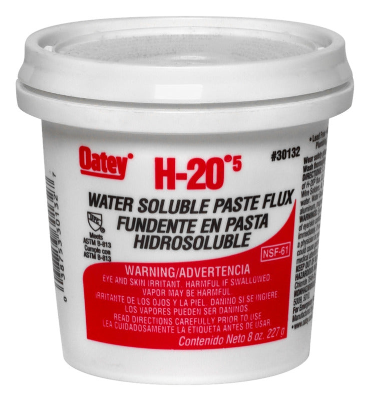OATEY Oatey H-20 Series 30132 Water Soluble Flux, 8 oz, Paste, Light Yellow PLUMBING, HEATING & VENTILATION OATEY   