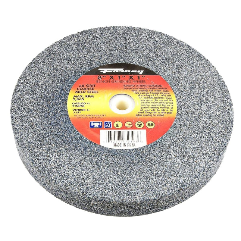 FORNEY Forney 72398 Bench Grinding Wheel, 8 in Dia, 1 in Arbor, 36 Grit, Coarse, Aluminum Oxide Abrasive TOOLS FORNEY