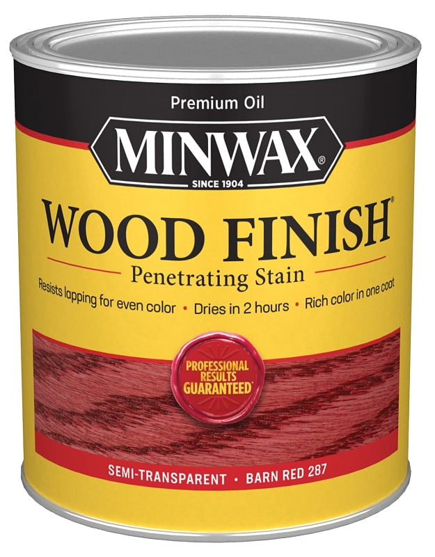 MINWAX Minwax Wood Finish 701094444 Wood Stain, Barn Red, Liquid, 1 qt PAINT MINWAX