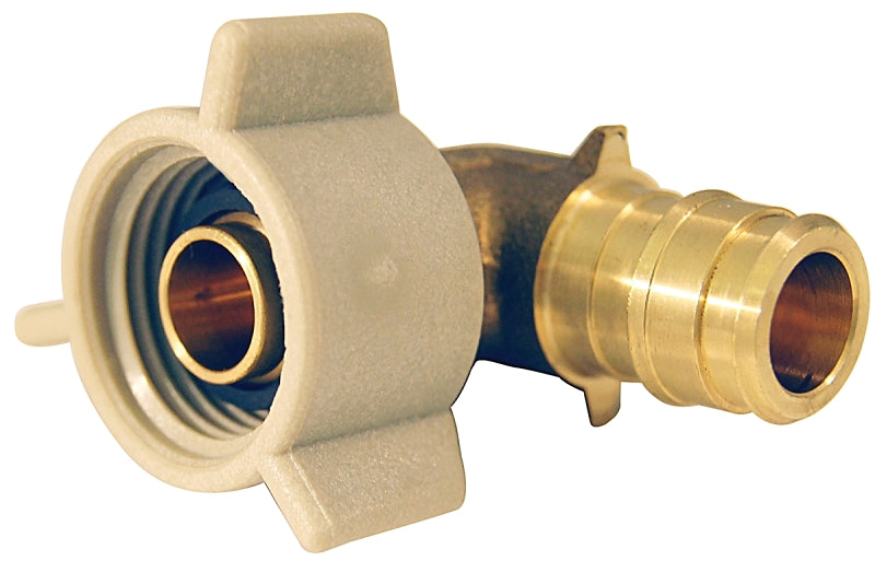 APOLLO Apollo ExpansionPEX Series EPXFE12S Swivel Pipe Elbow, 1/2 in, Barb x FNPT, 90 deg Angle, Brass, 200 psi Pressure