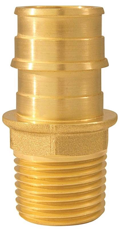 APOLLO Apollo ExpansionPEX Series EPXMA3412 Pipe Adapter, 3/4 x 1/2 in, Barb x MPT, Brass, 200 psi Pressure