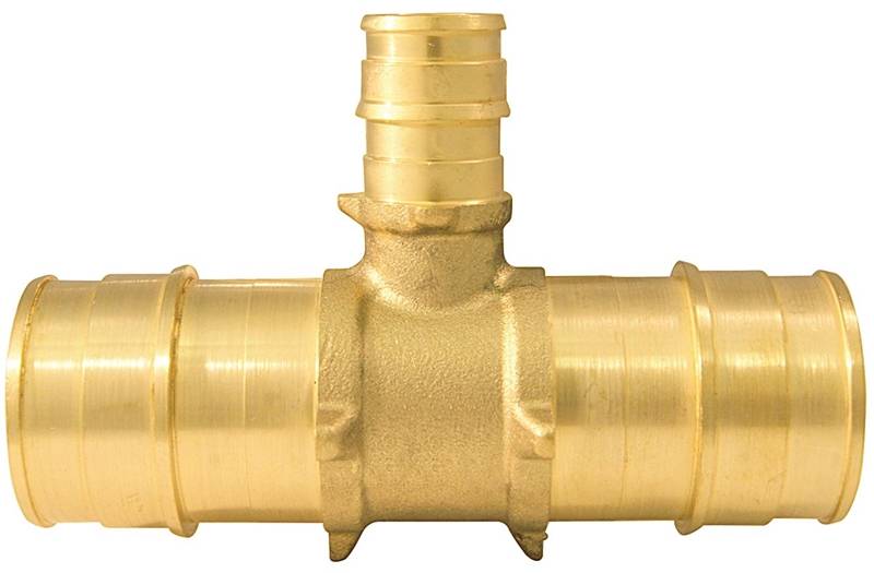 APOLLO Apollo Expansion Series EPXT1112 Pipe Tee, 1 x 1/2 in, Barb, Brass, 200 psi Pressure PLUMBING, HEATING & VENTILATION APOLLO