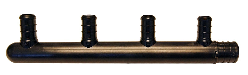 APOLLO Apollo Valves PXPA4PTC Manifold, 7 in OAL, 3/4 in Inlet, 4-Outlet, 1/2 in Outlet, Polyalloy, Black PLUMBING, HEATING & VENTILATION APOLLO