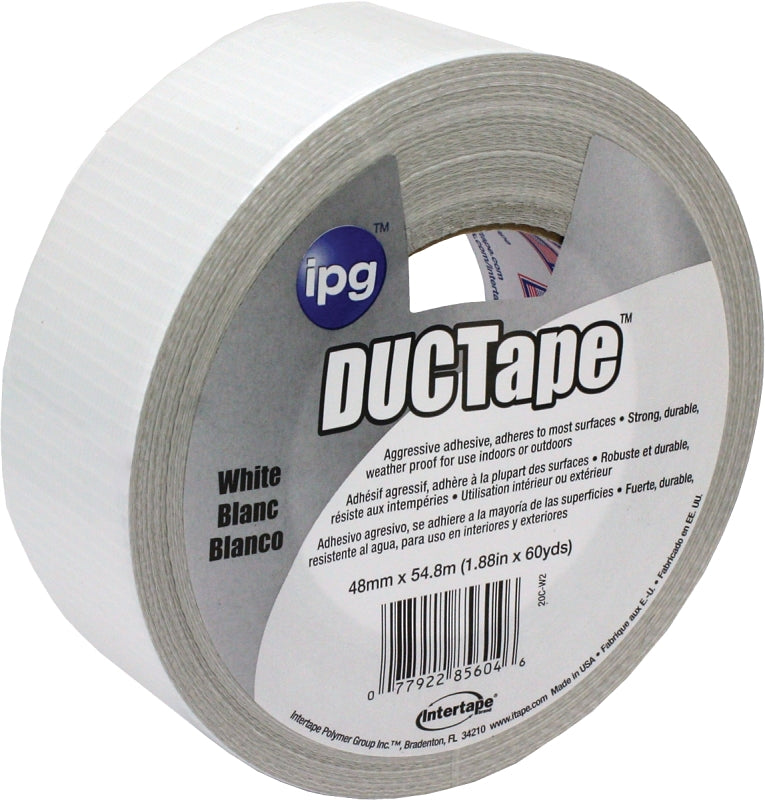 INTERTAPE POLYMER IPG 20C-W2 Duct Tape, 60 yd L, 1.88 in W, Cloth Backing, White PAINT INTERTAPE POLYMER