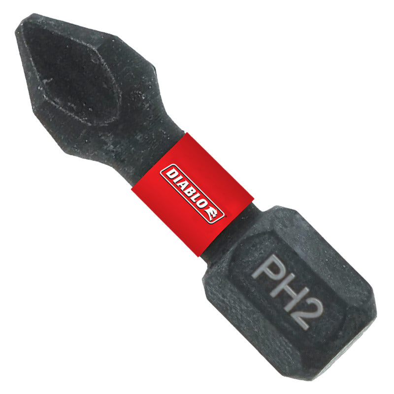DIABLO Diablo DPH21P2 Screwdriver Insert Bit, #2 Drive, Phillips Drive, 1 in L, 2/PK TOOLS DIABLO