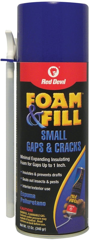 RED DEVIL Red Devil 0913 Minimal Expanding Foam Sealant, Champagne, 12 oz Aerosol Can PAINT RED DEVIL