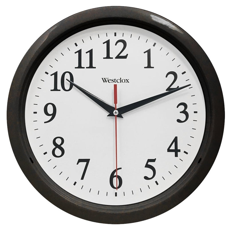 WESTCLOX Westclox 461861 Clock, Round, Black Frame, Plastic Clock Face, Analog HOUSEWARES WESTCLOX   