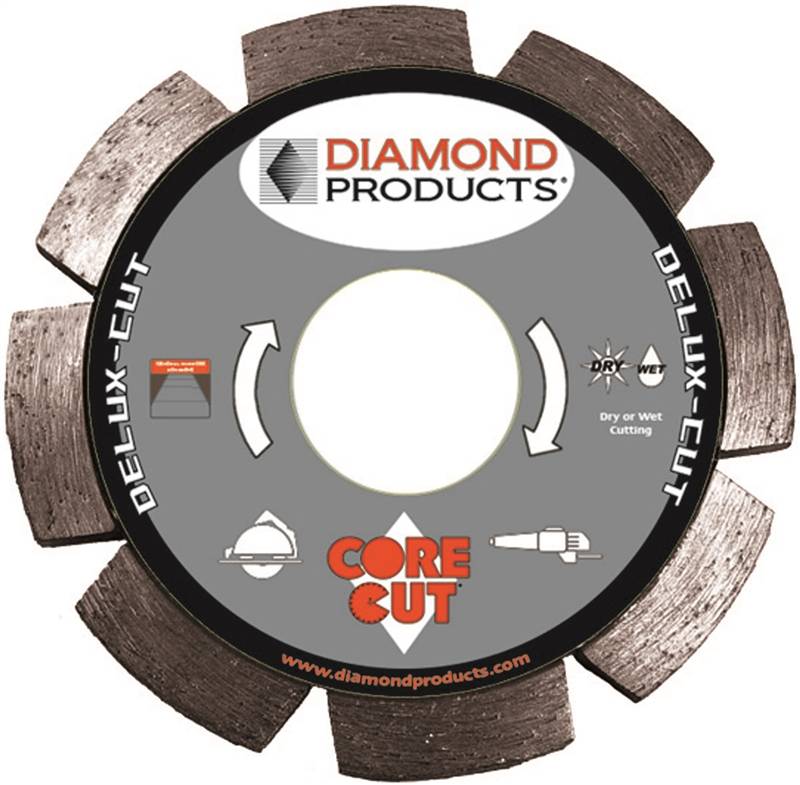 DIAMOND PRODUCTS Diamond Products 21072 Circular Saw Blade, 4-1/2 in Dia, 7/8 in Arbor, Diamond Cutting Edge TOOLS DIAMOND PRODUCTS