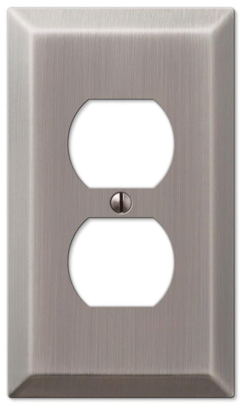 AMERELLE Amerelle Century 163DAN Outlet Wallplate, 4-15/16 in L, 2-7/8 in W, 1 -Gang, Steel, Antique Nickel, Screw Mounting ELECTRICAL AMERELLE   
