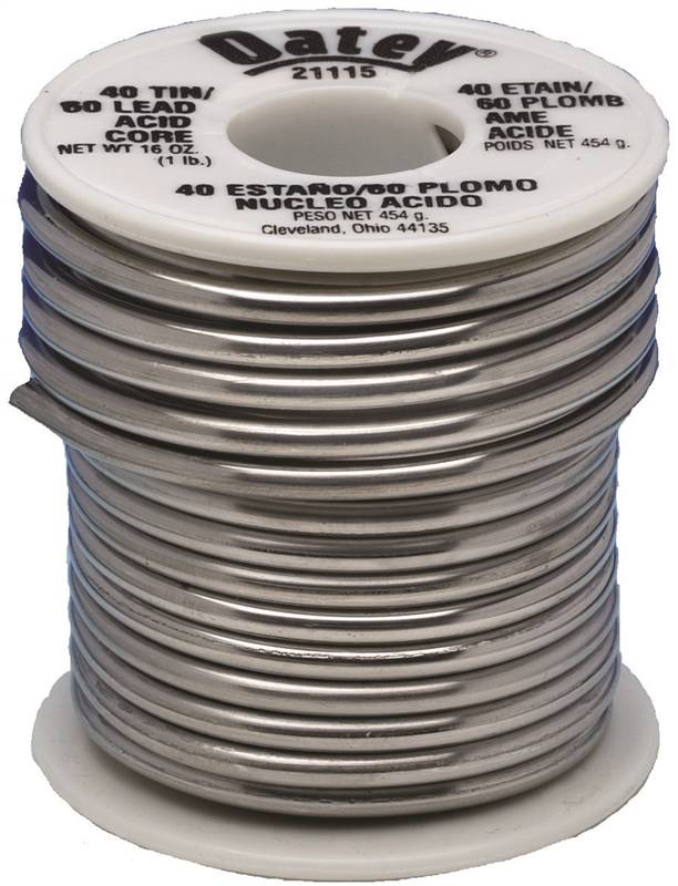 OATEY Oatey 21115 Acid Core Wire Solder, 1 lb, Solid, Silver, 360 to 460 deg F Melting Point TOOLS OATEY   