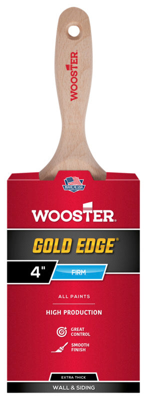 WOOSTER BRUSH Wooster 5237-4 Paint Brush, 4 in W, 3-15/16 in L Bristle, Polyester Bristle, Wall Handle PAINT WOOSTER BRUSH   