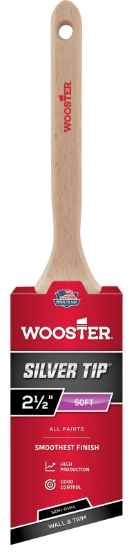 WOOSTER BRUSH Wooster 5228-2 1/2 Paint Brush, 2/1/2 in W, Semi-Oval Brush, Polyester Bristle, Sash Handle PAINT WOOSTER BRUSH   