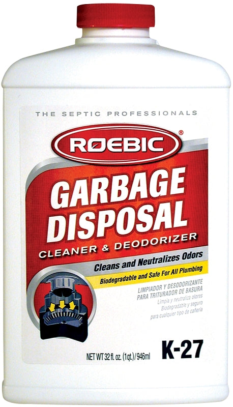ROEBIC Roebic K-27-Q Cleaner and Deodorizer, 1 qt, Bottle, Liquid, Clean, Blue CLEANING & JANITORIAL SUPPLIES ROEBIC   