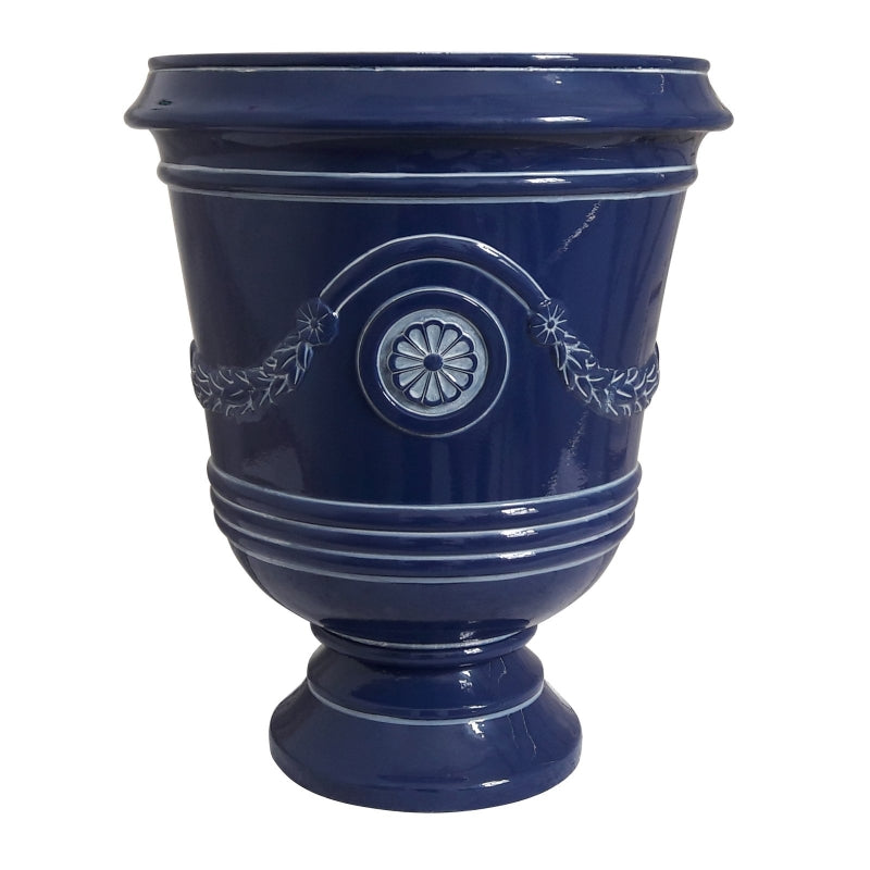 SOUTHERN PATIO Southern Patio CMX-064725 Urn Planter, 18 in H, 15-1/2 in W, 15-1/2 in D, Resin, Navy LAWN & GARDEN SOUTHERN PATIO   
