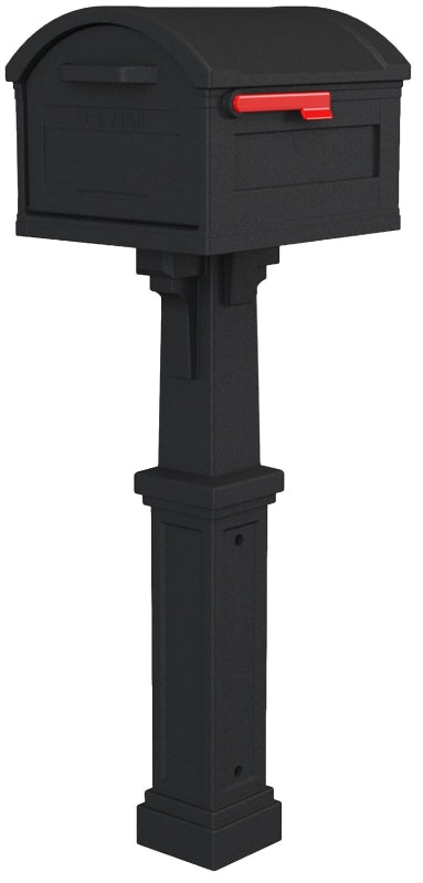 SOLAR GROUP Gibraltar Mailboxes GHC40B01 Mailbox and Post Combo, 2175 cu-in Mailbox, Plastic Mailbox, Black HARDWARE & FARM SUPPLIES SOLAR GROUP